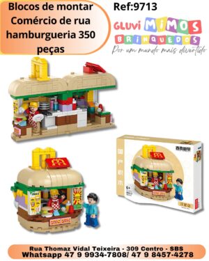 Blocos de montar Comércio de rua hamburgueria 350 peças