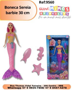 Boneca Sereia  barbie 30 cm