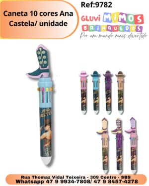 Caneta 10 cores Ana Castela/ unidade
