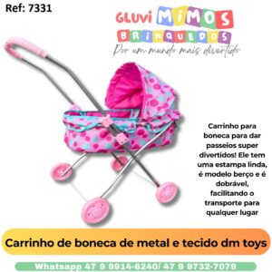 Carrinho de boneca metal 67 cm de altura