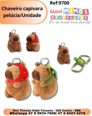 Chaveiro capivara pelúcia/Unidade