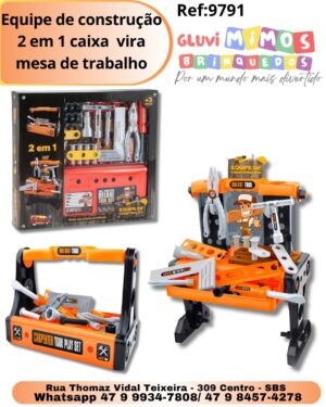 Equipe de construção 2 em 1 caixa  vira mesa de trabalho