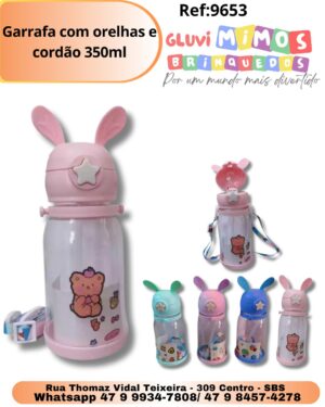 Garrafa com orelhas e cordão 350ml