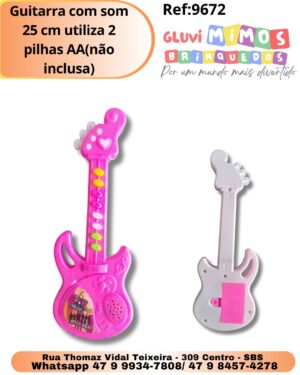 Guitarra com som 25 cm utiliza 2 pilhas AA(não inclusa)