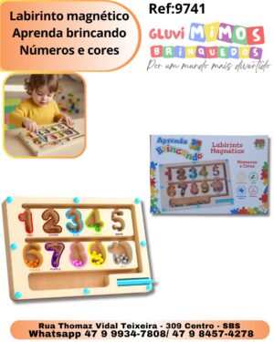 Labirinto magnético Aprenda brincando Números e cores