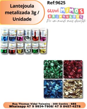Lantejoula metalizada 3g / Unidade