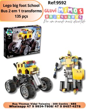 Lego big foot School Bus 2 em 1 transforms 135 pçs