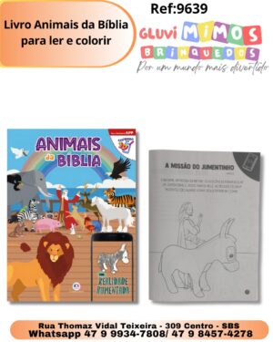 Livro Animais da Bíblia para ler e colorir
