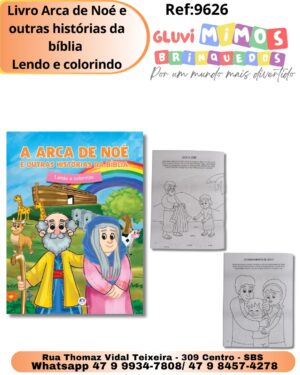 Livro Arca de Noé e outras histórias da bíblia  Lendo e colorindo