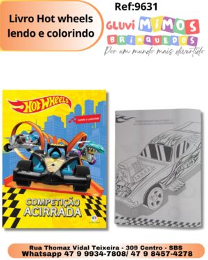 Livro Hot wheels lendo e colorindo