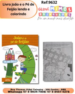 Livro João e o Pé de Feijão lendo e colorindo