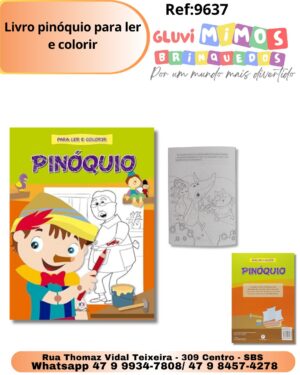 Livro pinóquio para ler e colorir