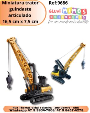 Miniatura trator guindaste articulado  16,5 cm x 7,5 cm