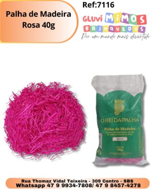Palha de Madeira Rosa 40g