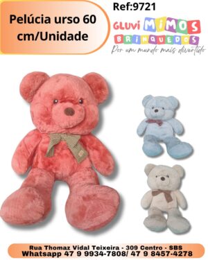 Pelúcia urso 60 cm/Unidade