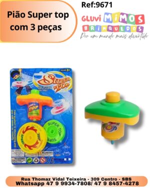 Pião Super top com 3 peças