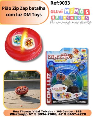 Pião Zip Zap batalha com luz DM Toys