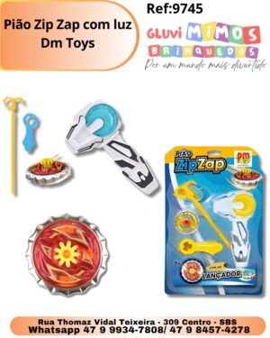 Pião Zip Zap com luz Dm Toys