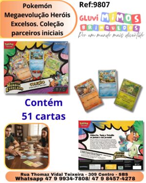 Pokemón Megaevolução Heróis Excelsos. Coleção parceiros iniciais