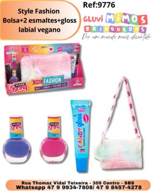 Style Fashion  Bolsa+2 esmaltes+gloss labial vegano