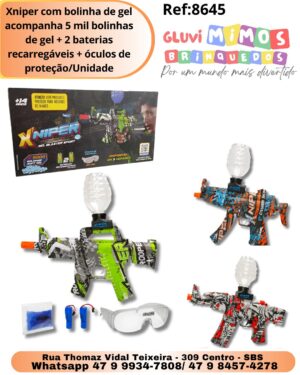 Xniper com bolinha de gel acompanha 5 mil bolinhas de gel + 2 baterias recarregáveis + óculos de proteção/Unidade
