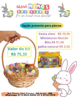 Kit páscoa cesta com brinquedo