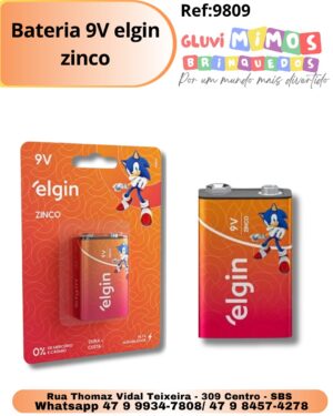 Bateria 9V elgin zinco