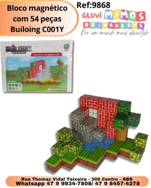Bloco magnético com 54 peças Builoing C001Y