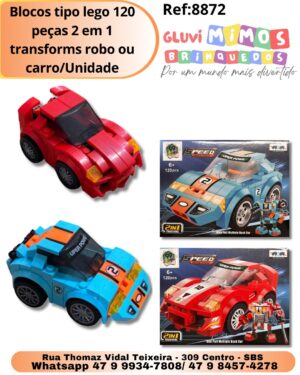 Blocos tipo lego 120 peças 2 em 1 transforms robo ou carro/Unidade