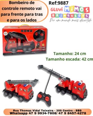 Bombeiro de controle remoto vai para frente para tras e para os lados