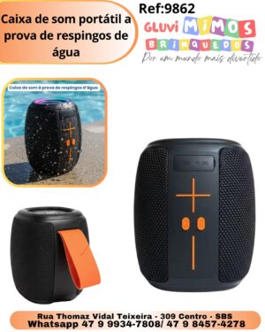 Caixa de som portátil a prova de respingos de água