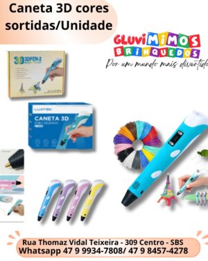 Caneta 3D cores sortidas/Unidade