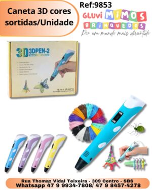 Caneta 3D cores sortidas/Unidade