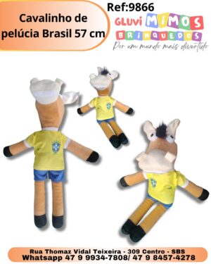Cavalinho de pelúcia Brasil 57 cm