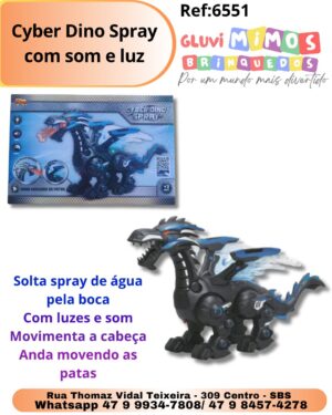 Cyber Dino Spray com som e luz