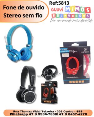 Fone de ouvido Stereo sem fio