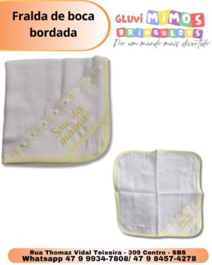 Fralda de boca bordada