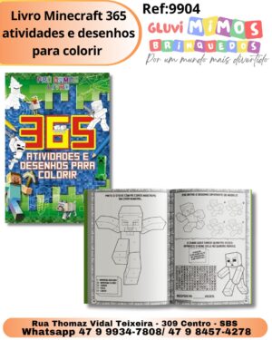 Livro Minecraft 365 atividades e desenhos para colorir