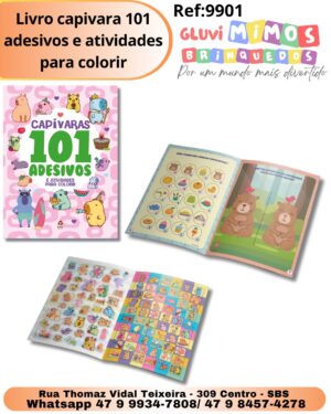 Livro capivara 101 adesivos e atividades para colorir