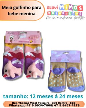 Meia golfinho para bebe menina