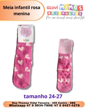 Meia infantil rosa menina