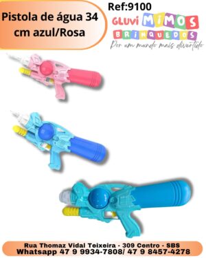 Pistola de água 34 cm azul/Rosa