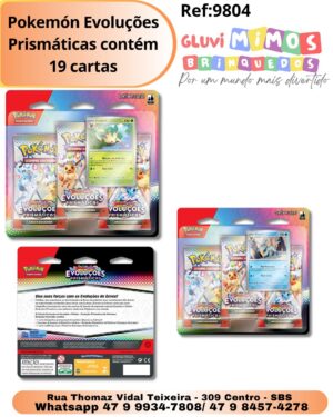 Pokemón Evoluções Prismáticas contém 19 cartas
