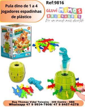 Pula dino de 1 a 4 jogadores espadinhas de plástico