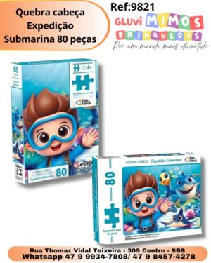 Quebra cabeça Expedição Submarina 80 peças