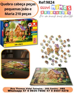 Quebra cabeça peças pequenas João e Maria 210 peças
