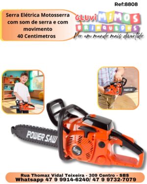 Motosserra elétrica com som e movimento