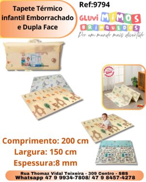 Tapete Térmico infantil Emborrachado e Dupla Face