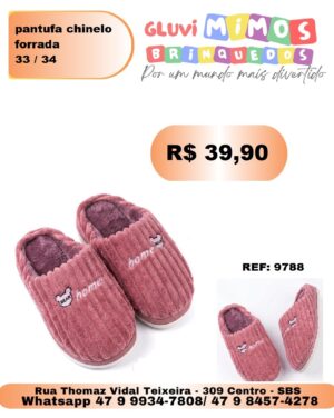 Pantufa forrada 33/34