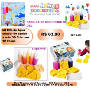 Kit Elfo de água criador de squishy a mão 3D criativos 12 peças